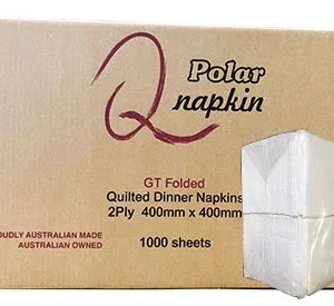 Polar Quilted Dinner Napkins – 1/8 GT Fold White Ctn/1,000 pcs
